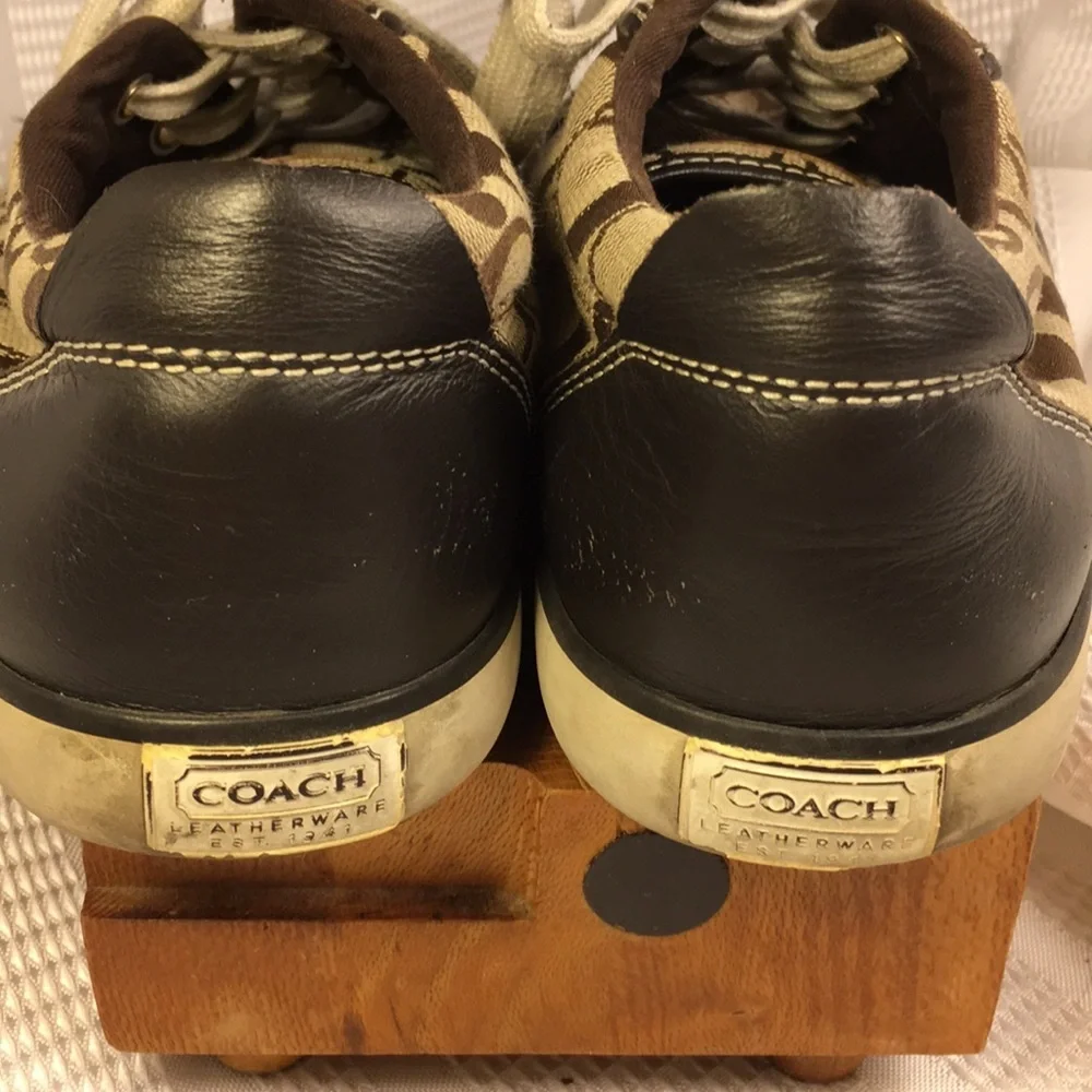 Coach iconic monogrammed canvas/leather laceup